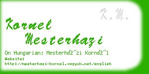 kornel mesterhazi business card